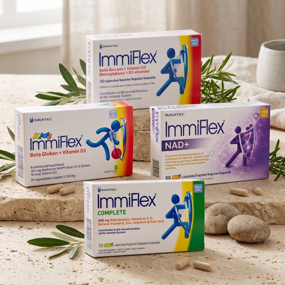 ImmiFlex produktserie med Original, Kids, NAD+ og Complete